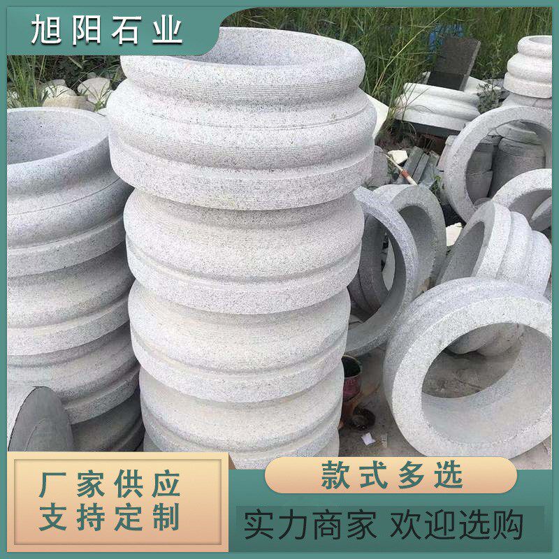 做旧石雕青石柱墩柱基石柱础石仿古大理石花岗岩古建园林柱顶石
