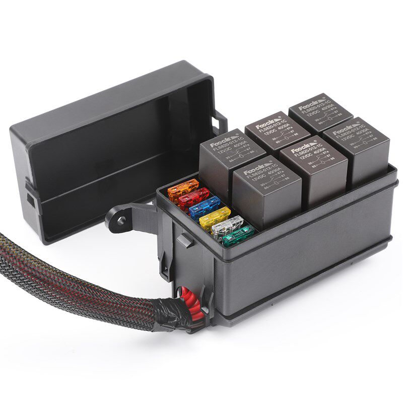 6路车用继电器控制保险丝盒12V24V带线改装用汽车保险盒继电器盒