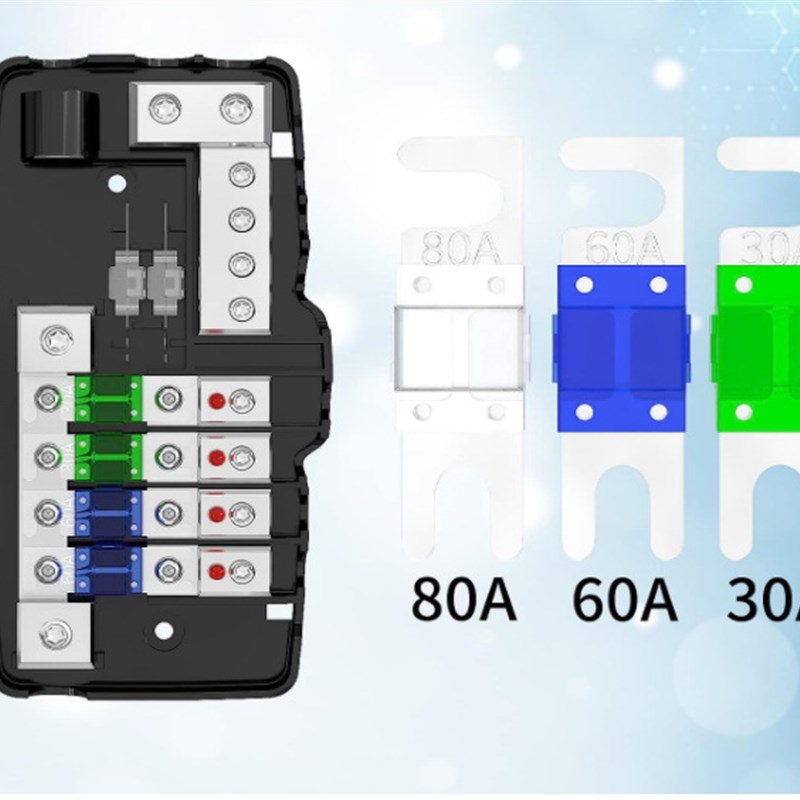 汽车音频MIDI(Mini-ANL)4路保险丝电块 12V0/4带接地多路保险盒