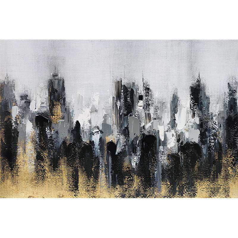 立体美式风景纯手绘油画 抽象玄关画客厅沙发背景画轻奢装饰画