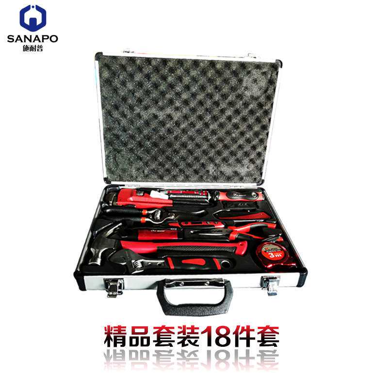 施耐普家用电动手工工具套装多功能万用工具箱5/18/21件套