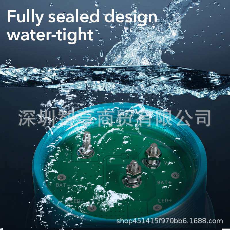 100W200W无线水下诱鱼灯集鱼灯充电式遇水即亮船用拖网鱿鱼灯