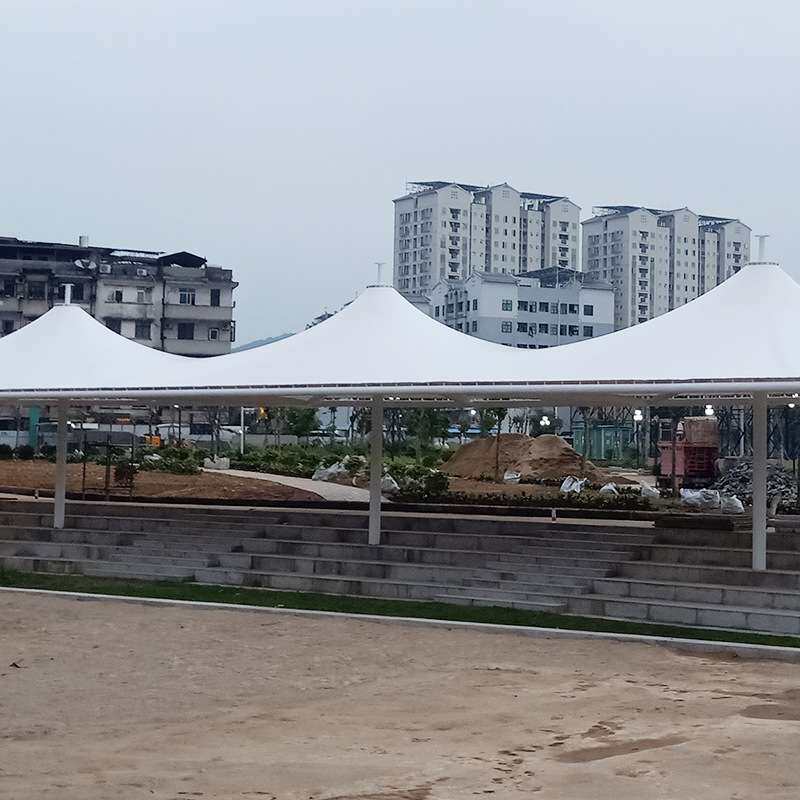 体育馆钢膜结构 遮阳雨棚 遮阳看台 张拉膜结构场馆 膜结构看台