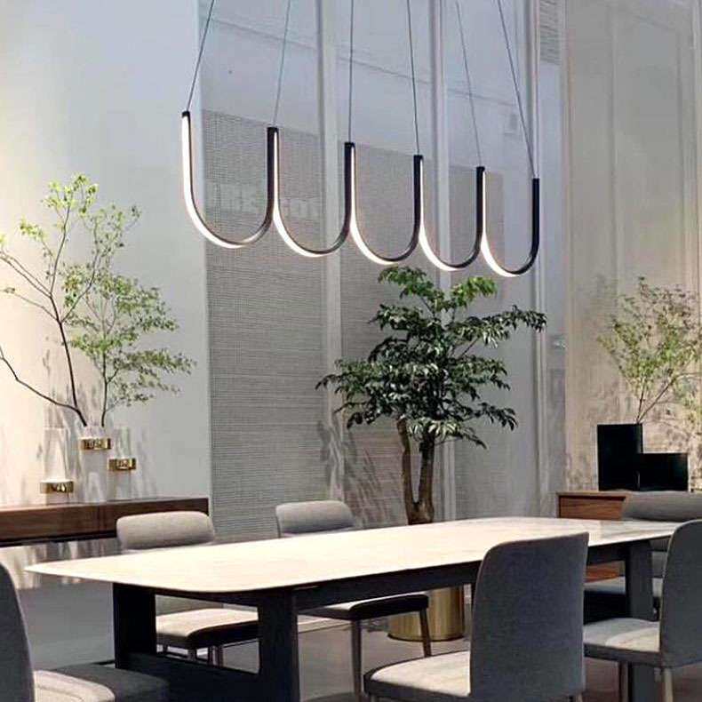 长条餐厅吊灯 护眼智能极简约黑色1.6米吧台灯1.2餐桌饭厅饭店灯