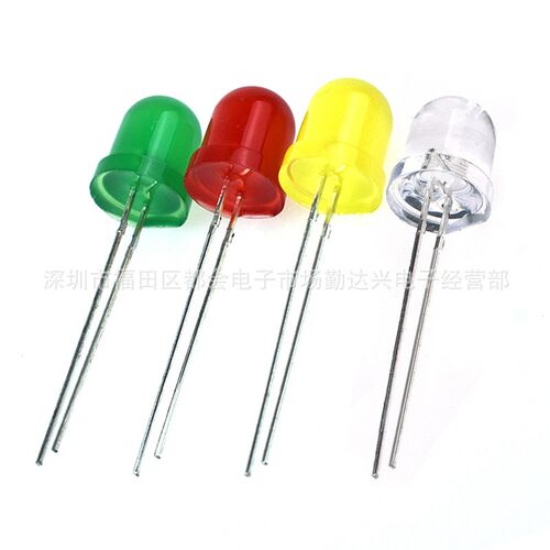 f8灯珠8mm红灯蓝绿黄橙白光F10MM指示灯直插式led灯珠发光二极管
