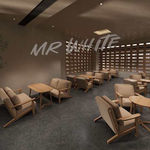 咖啡厅休闲成套桌椅棉麻沙发酒吧实木沙发椅组合清吧桌子舒适卡座