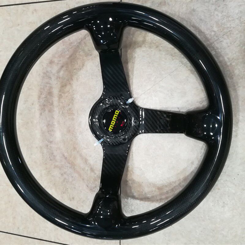 改装赛车竞技14寸真碳纤方向盘轻质感全包通用超手W感模拟方向盘