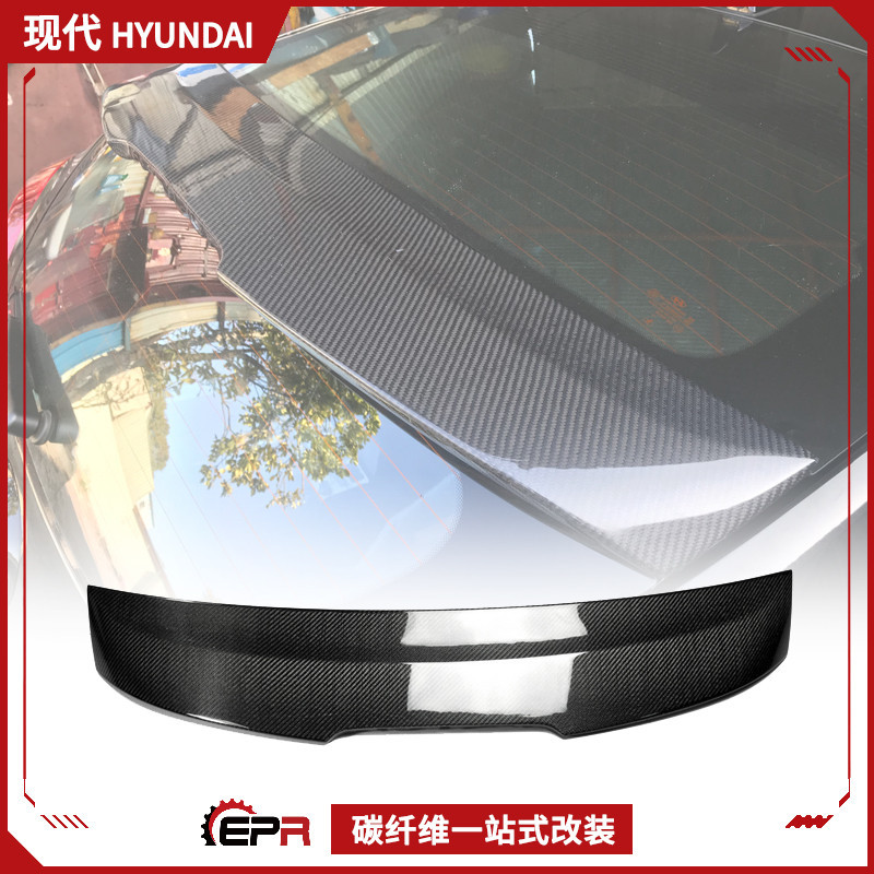 现代飞思Veloster OEM 原厂顶翼 碳纤维改装 压尾定风翼 带刹车灯