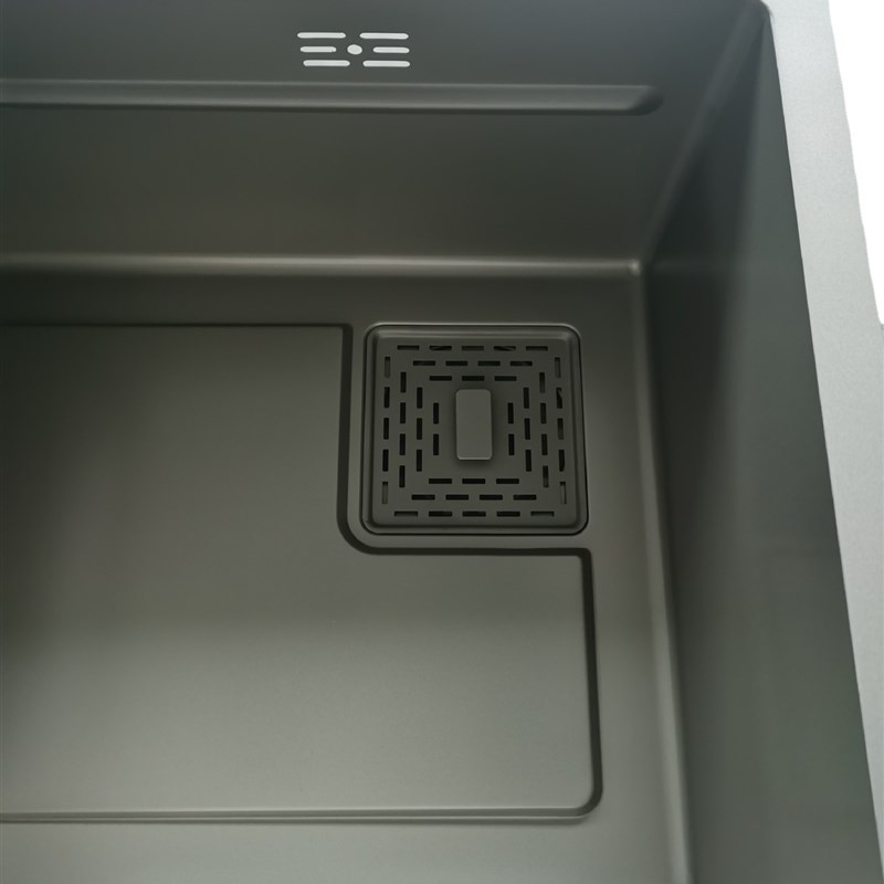 网红厨房水槽e304不锈钢枪灰色洗菜洗碗盆多功能加厚手工子母单槽