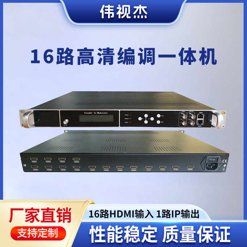 16路HDMI转IP高清数字调制器DVBT/ISDBT/DTMB射频RF 4路8路24路