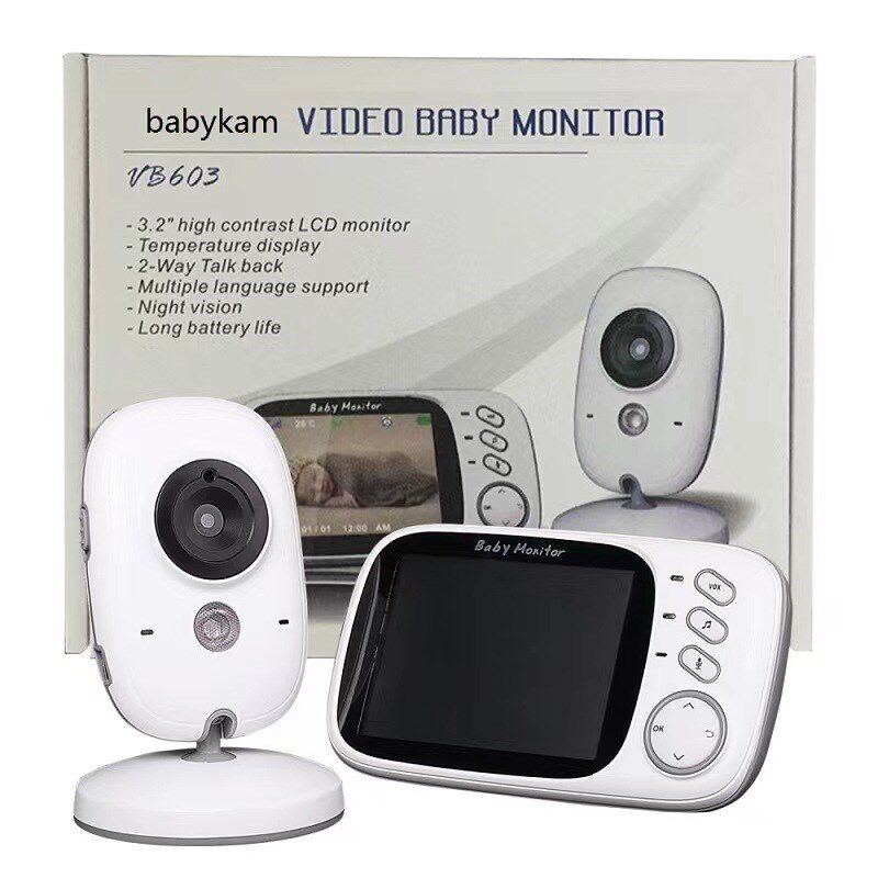 3.2寸婴儿监视器vb603语音对讲摇篮曲家用智能监护仪baby mo.nito