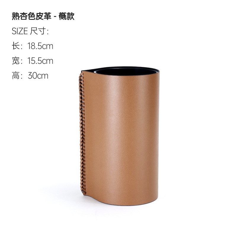 简约风高级感加厚k墨绿色皮革花瓶摆件客厅玻璃内胆水养插花花器