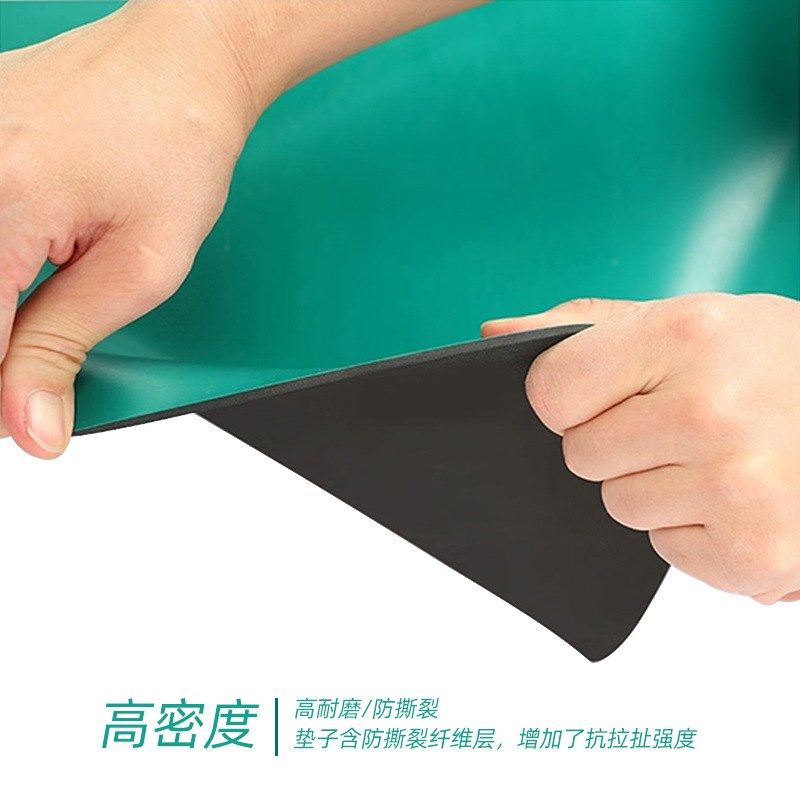 防静电台垫 绿色耐高温工作垫实验室桌布J维修台垫胶皮防滑 橡胶