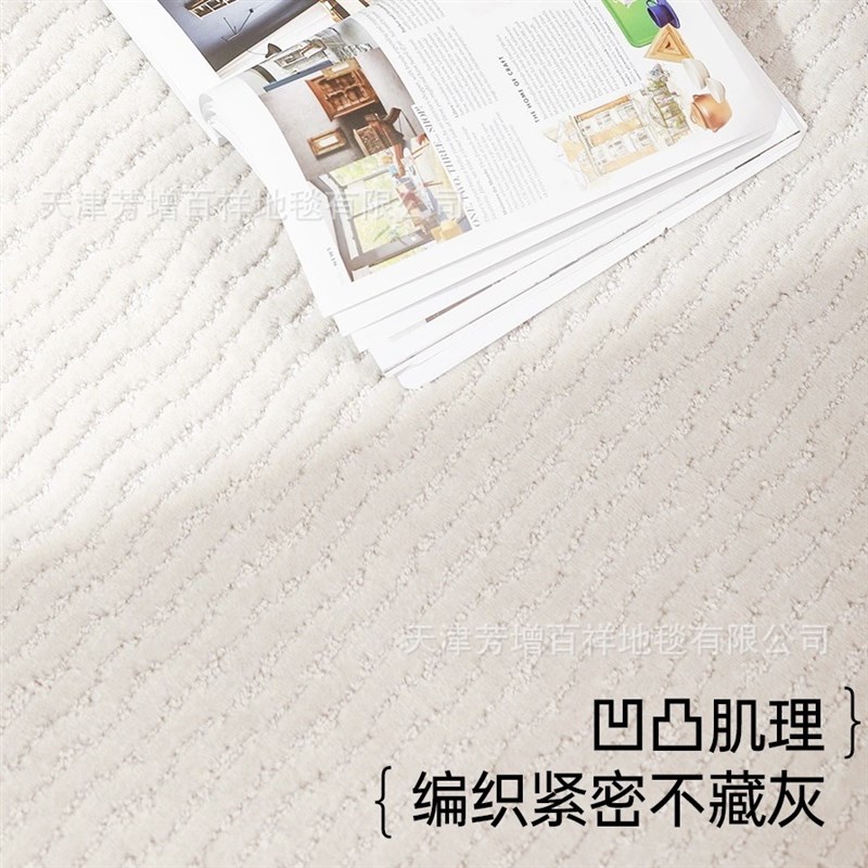 新西兰羊毛防水抗污地毯客厅极简奶油风沙发Q茶几毯卧室床前地垫