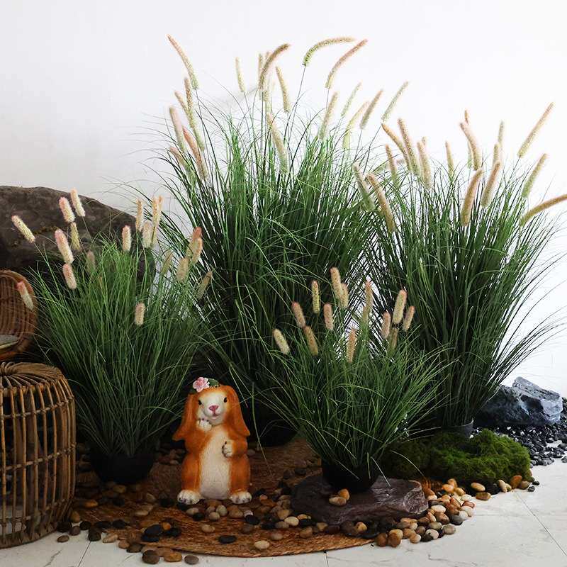 仿真芦苇狗尾草毛草室内落地绿植假花工程景观造景装饰花艺摆件