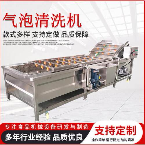 全自动气泡喷淋清洗机果蔬毛豆清洗机速冻蔬菜预处理设备厂家