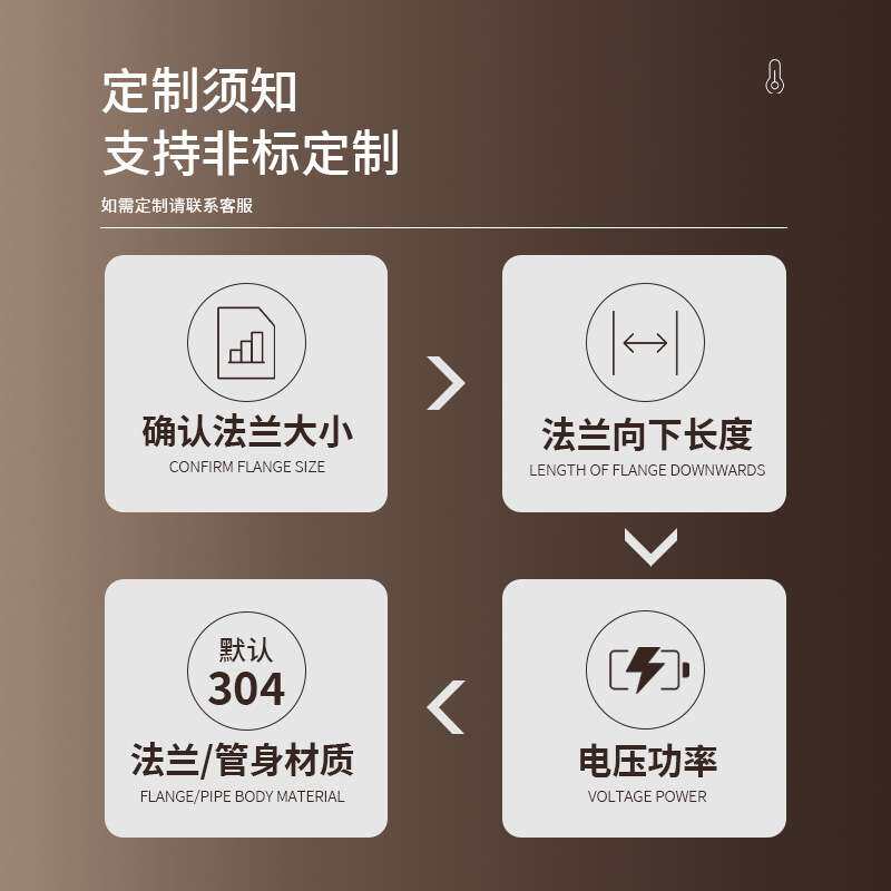 不锈钢大功率方形法兰加热管模温机发热管电锅炉油温机电热管380V