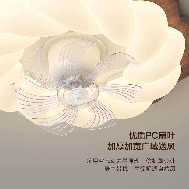 风扇灯静音电扇一体吸顶灯北欧设计师餐厅卧室灯具吊扇灯家用