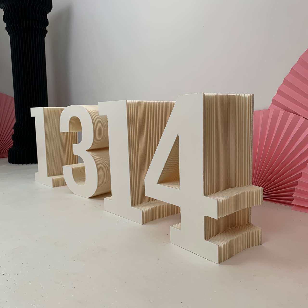 订婚求婚宝宝宴婚礼甜品桌景观陈列1314数字蜂窝纸质工艺极简摆件