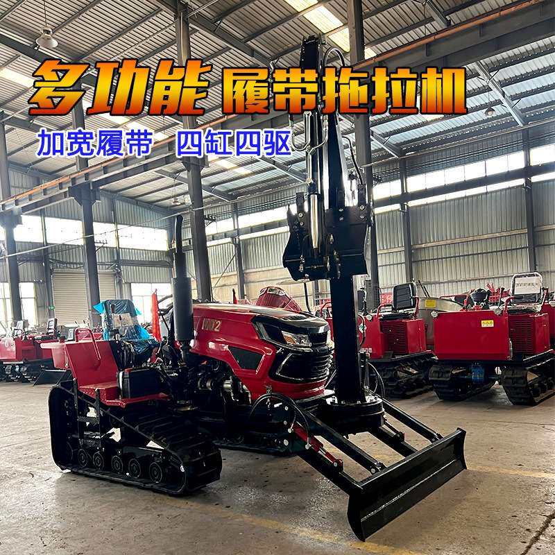 跨境工厂履带旋耕拖拉机三点悬挂座驾式农用中型犁地耕田机两头忙