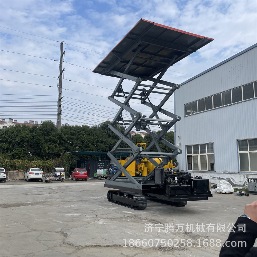 升高12米履带升降平台控制柴油机行走动力剪叉式结构工程车机械