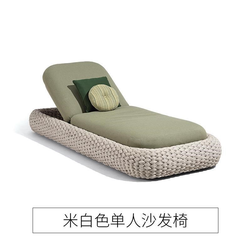 户外休闲躺床庭院别墅编织绳花园别墅泳池室外藤R编懒人单人床家