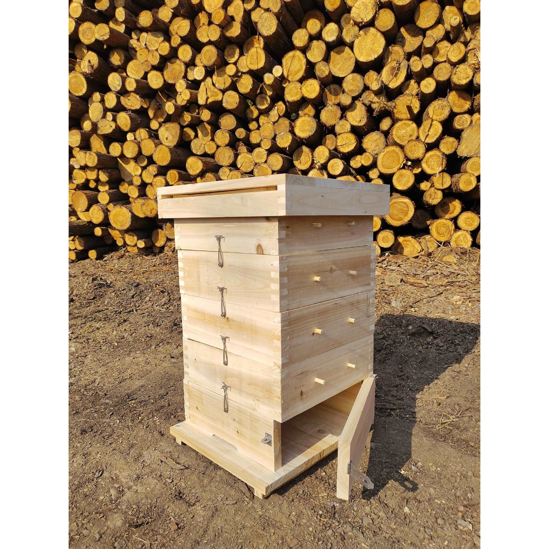 格子箱中蜂蜂箱全套杉木土养蜜蜂工具五层方格子诱蜂箱