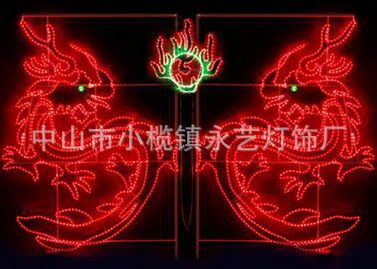 直销双龙戏珠路灯杆景观造型灯装饰图案灯发光LED节日亮化灯具