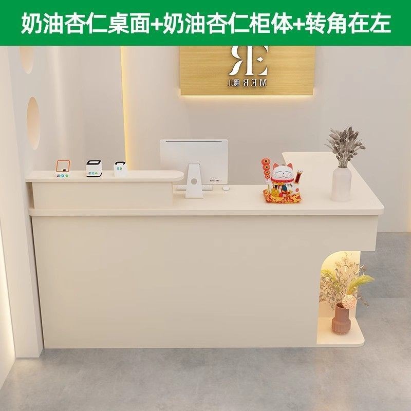 转角吧台收银台院女服装店l型拐角前台柜台小型前台桌接待台
