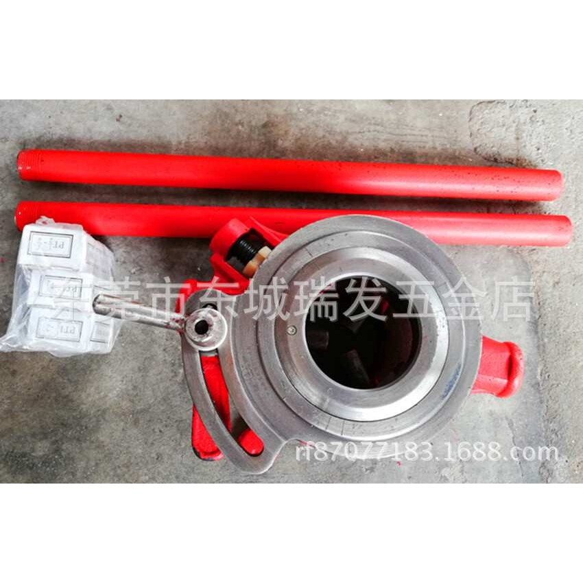 绞牙机114手动套丝机攻丝工具铰牙镀锌管钢板绞板4分-2寸开牙机器