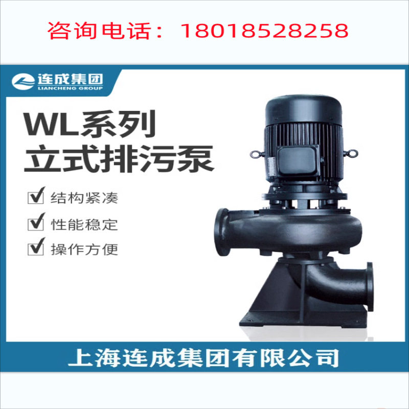 上海连成泵业 350WL1200-6-30无堵塞管道排污泵