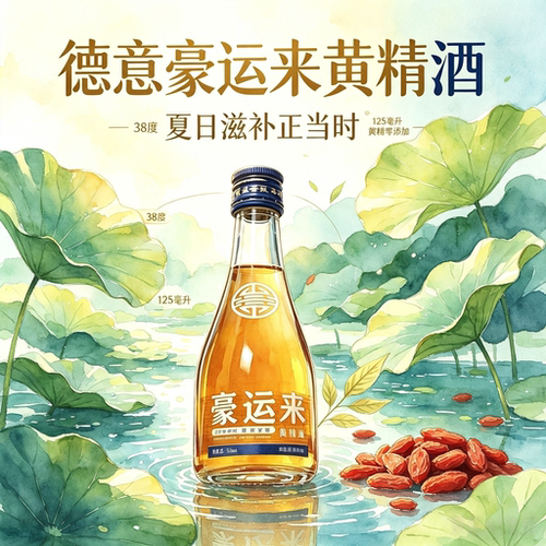 德意豪运来黄精酒38度零添加微醺低度康健阳刚自饮聚会125ml6瓶