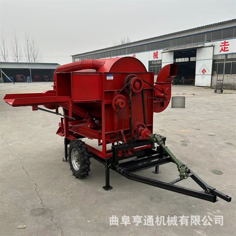 外贸款125型脱粒机 大型u拖车PTO连接小麦脱粒机 大型脱粒机