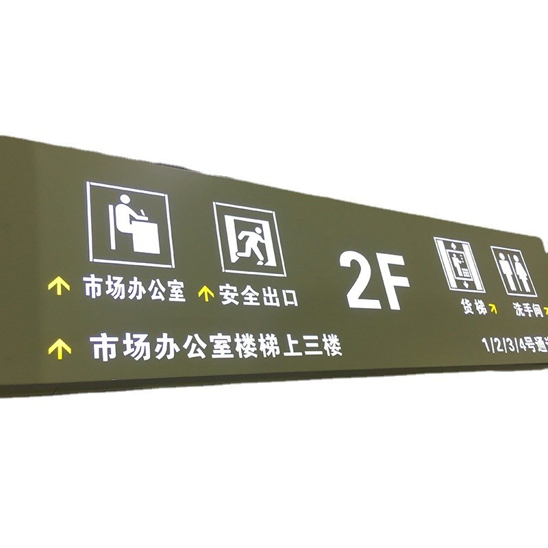 商场发光吊牌不锈钢发r光吊牌超市停车场指示牌双面吊牌灯箱