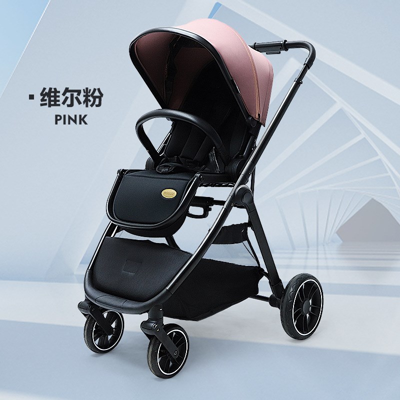 新生儿宝宝手推车可坐可躺婴儿推车高景观座椅儿童X推车轻便折叠
