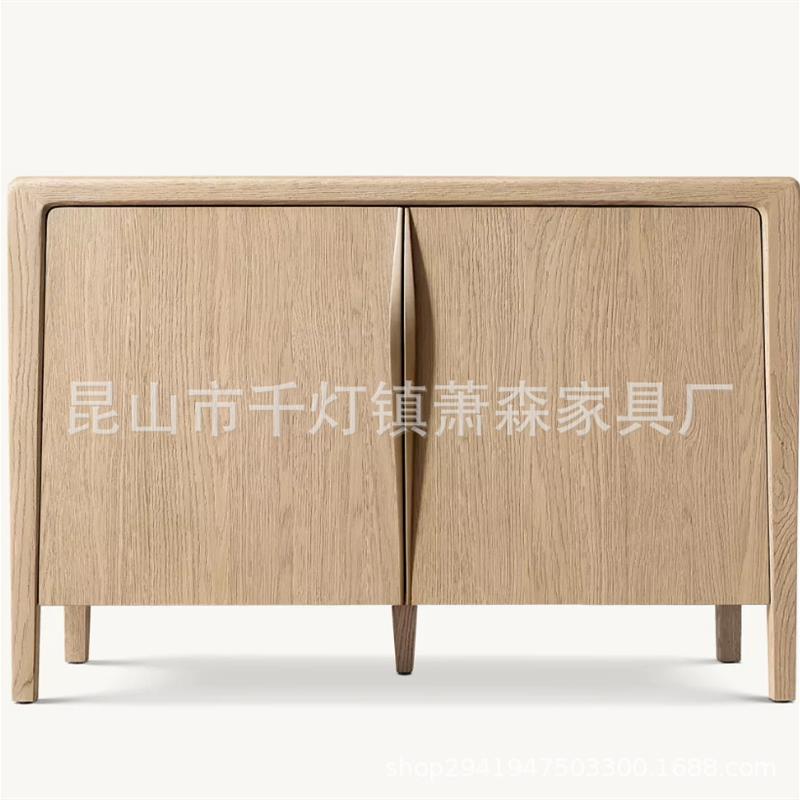 RH美式乡村复古实木餐边柜入户玄关柜家用储物柜收纳柜
