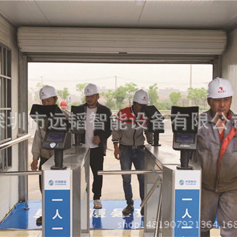 智能工地门禁考勤系统 双向进出人C脸识别三辊闸 工地LED三辊闸