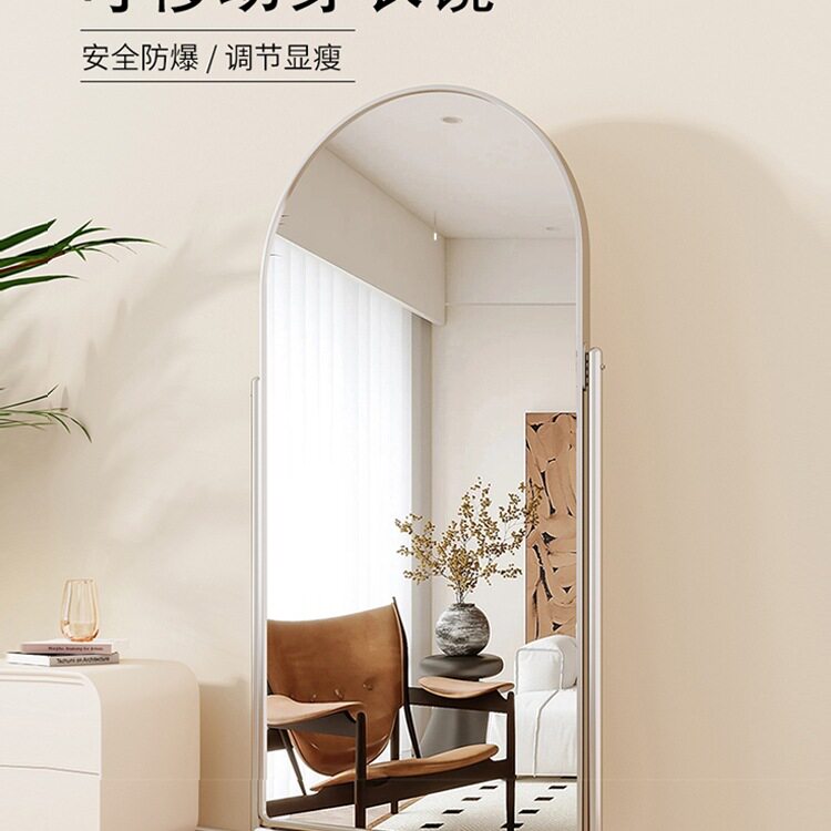 高清全身镜显高显瘦穿衣家用落地镜拱形可移动网红拍照专用舞蹈镜