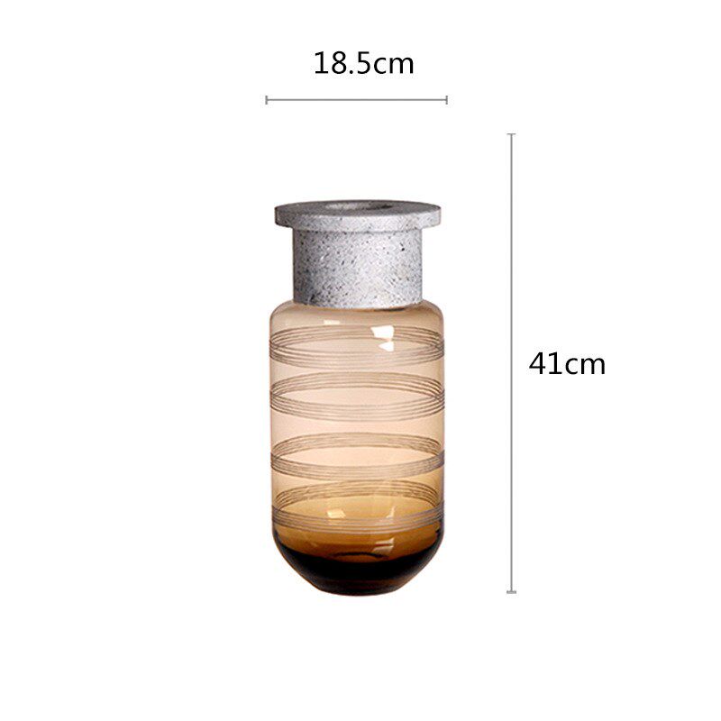北欧简约创意纸水泥玻璃工艺品几何摆件软装样板间装饰花瓶