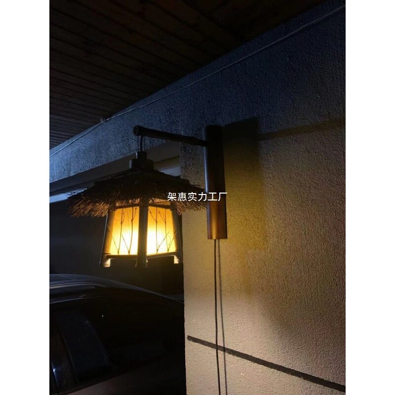 中式仿古竹编禅意户外吊灯