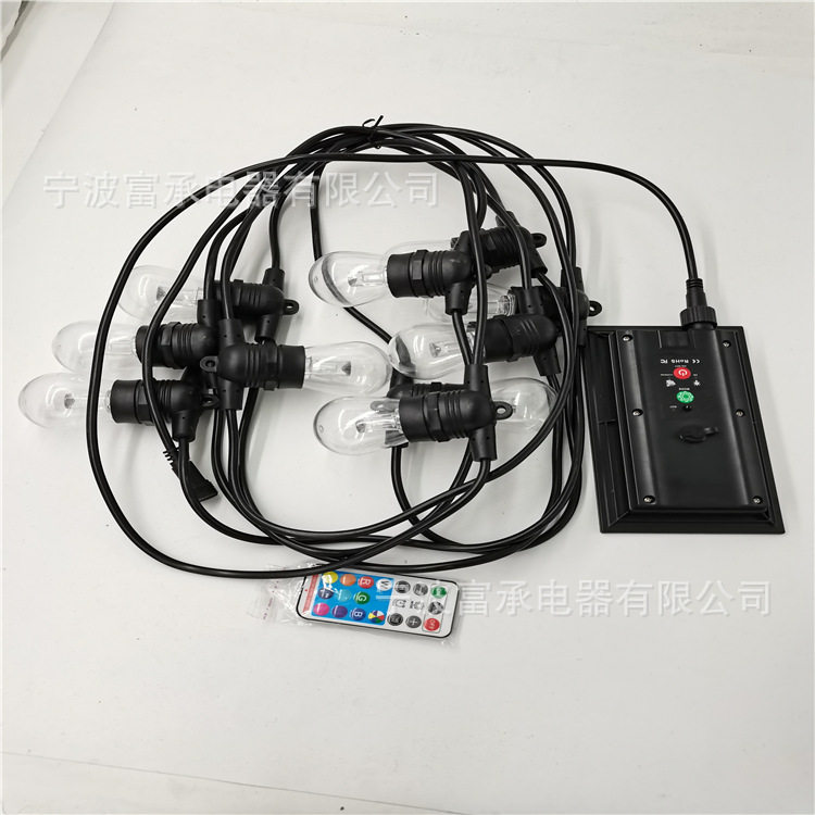 S14太阳能RGB户外灯串E26插地