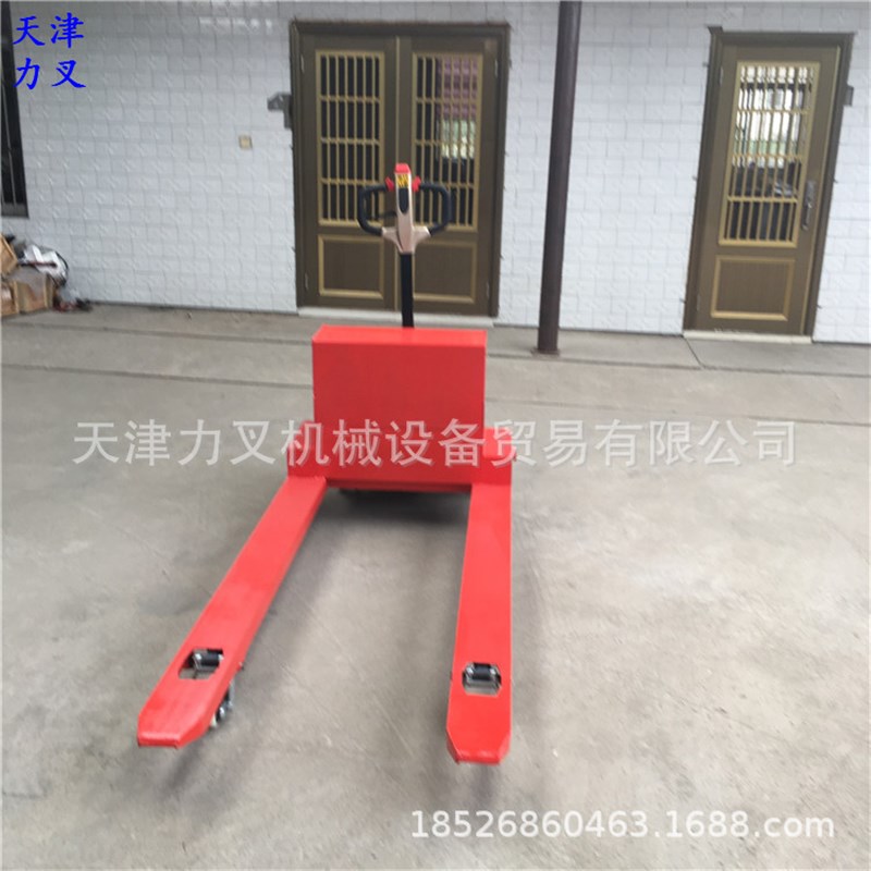 供应3吨电动升高托盘车 叉止0.8米宽液压地牛R 半电动油压搬运车