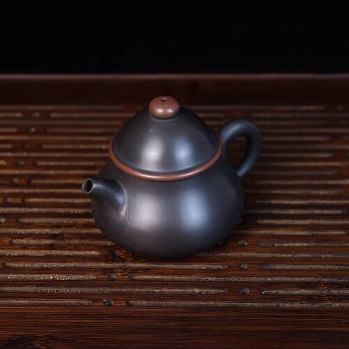 钦州坭兴陶茶壶纯手工大师级小容量精品梨型P官帽壶非紫砂泡茶具
