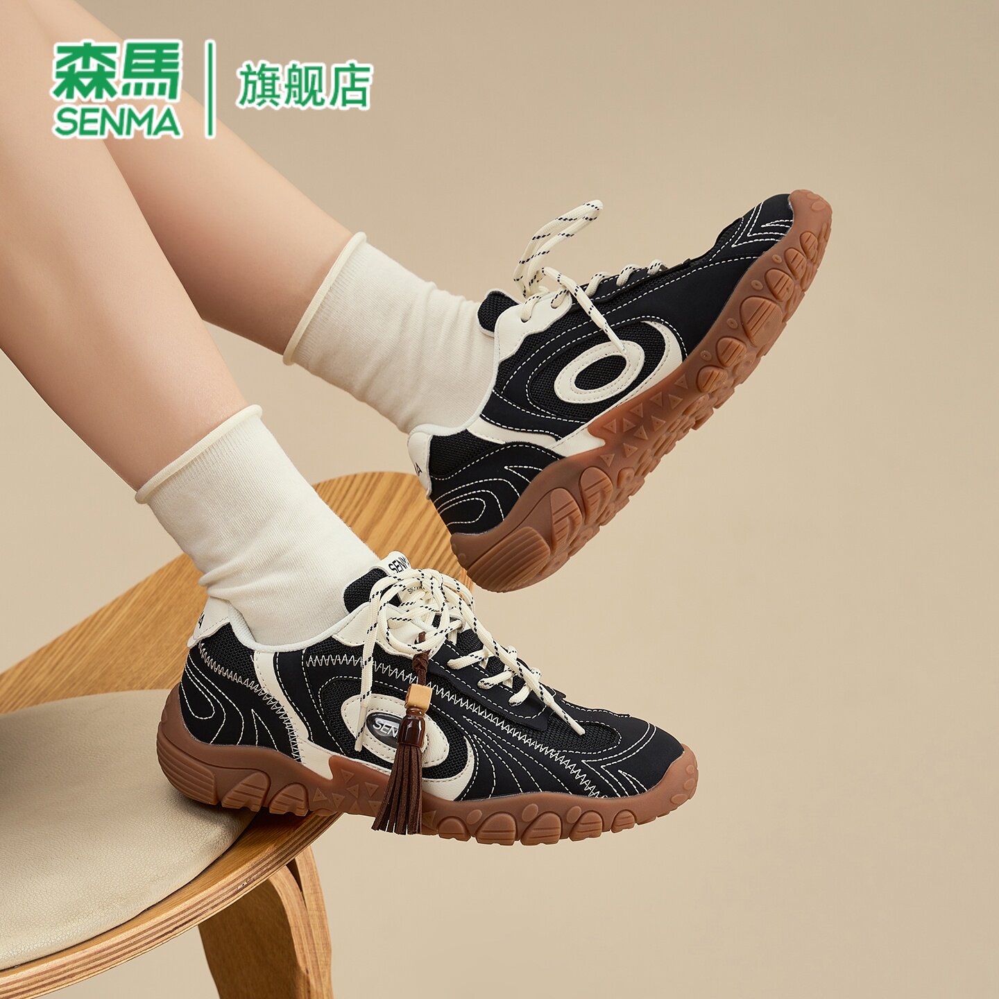 森马官方旗舰店女鞋休闲德训鞋