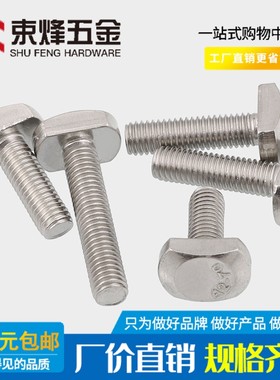 M5M6M8 304不锈钢T型螺丝T型槽用螺栓T形压板螺丝*12x16x18x40x60