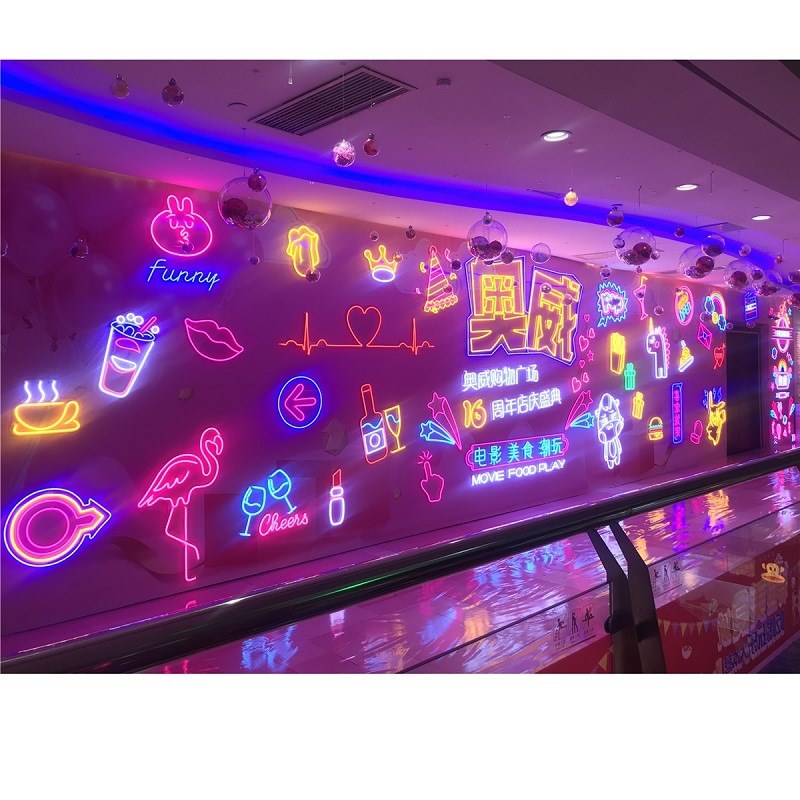 网红背景LED霓虹灯定文字制造型广告牌英文字母图案造型气氛装饰