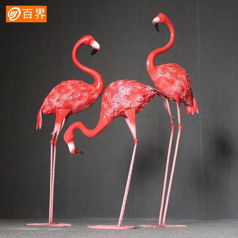 铁艺火烈鸟庭院摆件户外橱窗家居花园橱窗拍照婚庆婚礼道具