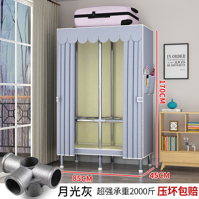 简易衣柜简约现代大号钢架布衣柜合金钢管组装宿舍收纳单双人衣橱