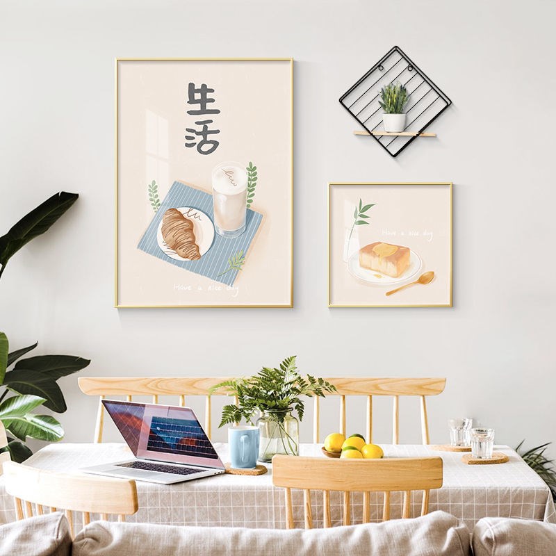 日式小清新餐厅装饰画北欧简约饭厅厨房墙面装饰壁画创意组合挂画