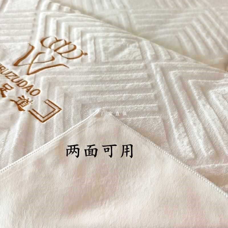 剪格双面绒足浴沙发巾四件套沐足按摩椅床单足疗店沙发垫防滑